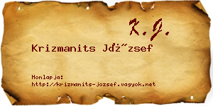 Krizmanits József névjegykártya