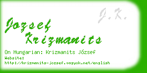 jozsef krizmanits business card