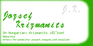 jozsef krizmanits business card